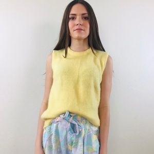 Vintage 70’s Cashmere Yellow Sleeveless Sweater